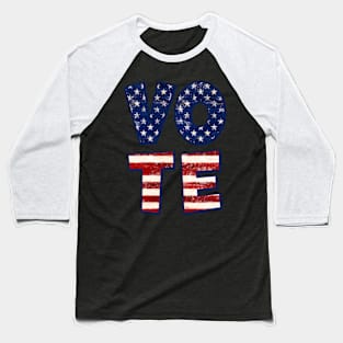 Vote Trump - Election Day Patriotic Rustic American Flag Baseball T-Shirt